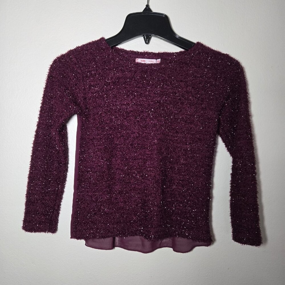 Gemo Kids Sweater 8a Burgundy Textured Shear Back With Under Layer